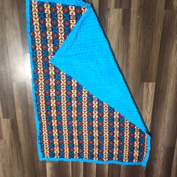 Aztec Whimsical Double Sided Baby Soft Minky Dot Blanket Perfect Baby Gift! NEW - Picture 1 of 3